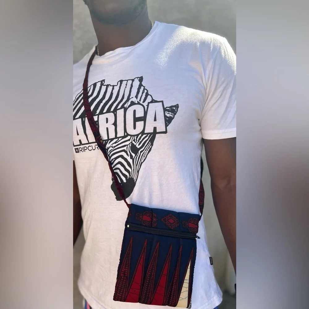 NW 💯 Cotton Handmade Vlisco Fabric Crossbody 7”x 6”